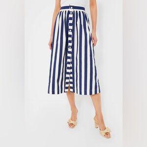 Tuckernuck Blue and White Striped Midi Skirt